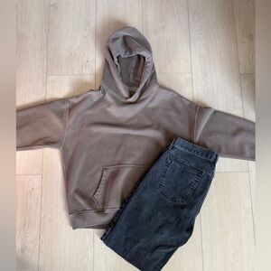 Abercrombie essential brown Popover hoodie Size small